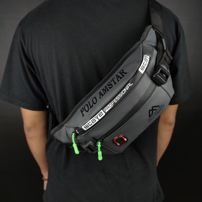 

XU907 Tas Selempang Pria Wanita Bahan Ballon Anti Air Amstar Waistbag Tas Pinggang Terbaru STOK