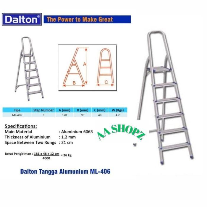 Tangga Alumunium Lipat 6 Step Dalton ML-406 Tangga Lipat 1,7 METER