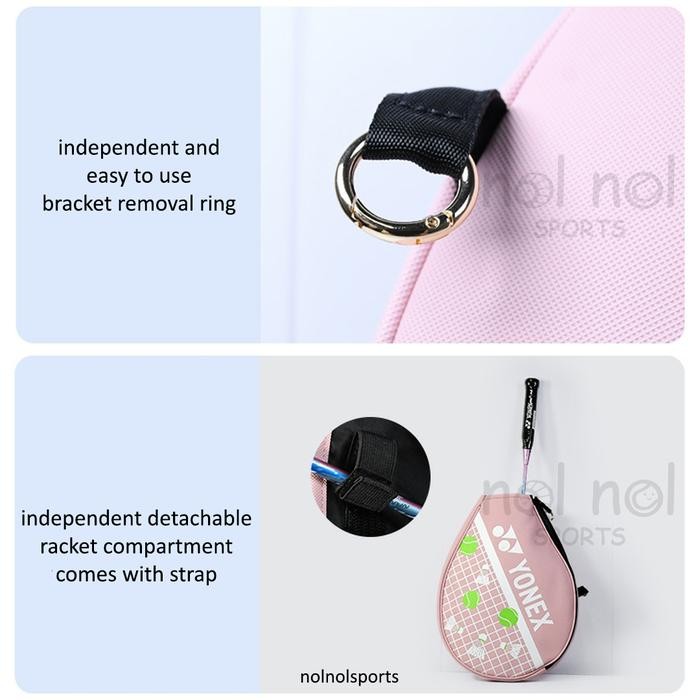 Nns Tas Raket Tenis Badminton Yonex Original / Tennis Racket Bag Pink Promo