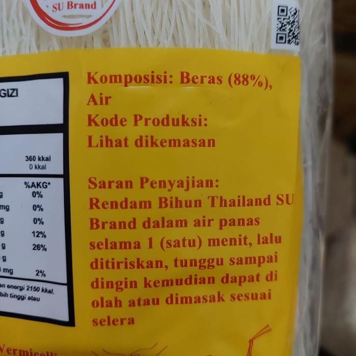 

Bihun Beras Super Thailand Su Brand 500 Gram