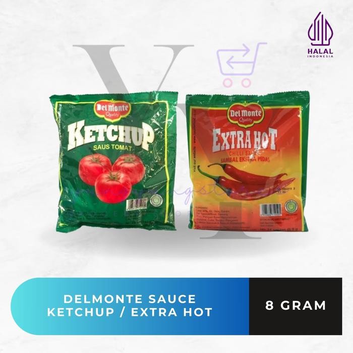 

Delmonte Saus Tomat Ketchup / Sambal Ekstra Hot Sachet 8 Gram (24 Sachet)