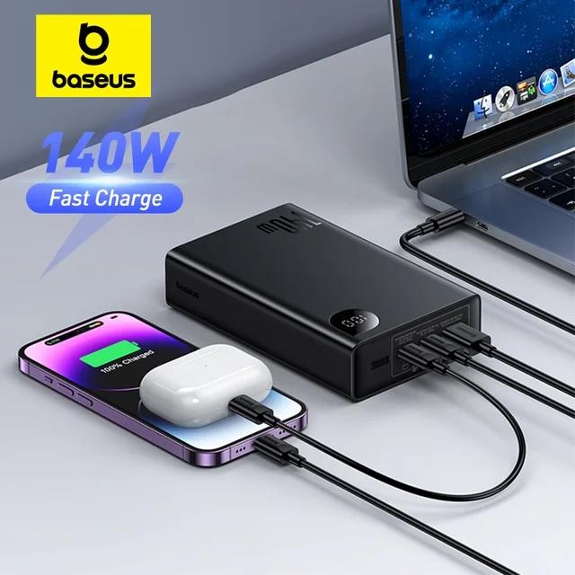 TERLARIS BASEUS 140W POWER BANK 24000mAh FAST CHARGING 3 PORT POWERBANK FOR IPHONE 15 PRO MAX