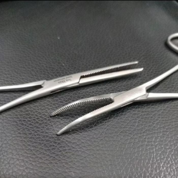 Arteri Clamp Lurus Needle Holder Bengkok Stainless Steel