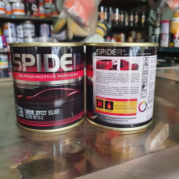 Cat spider chrome effect silver