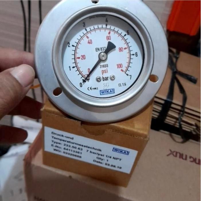 Pressure Gauge Wika 2,5" Payung 100 Psi