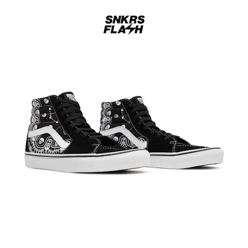 VANS SK8-HI BANDANA BLACK WHITE Sepatu Sneakers Unisex - VN0A32QGD9S - Size 36
