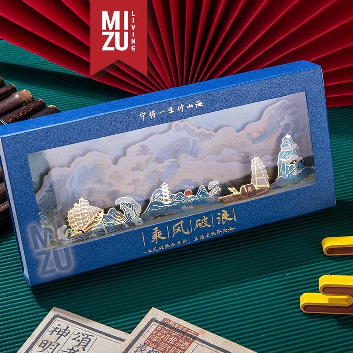

Mizu Shanshui Set Metal Bookmark Gift Set Penanda Buku Diorama Set Hadiah Souvenir Present