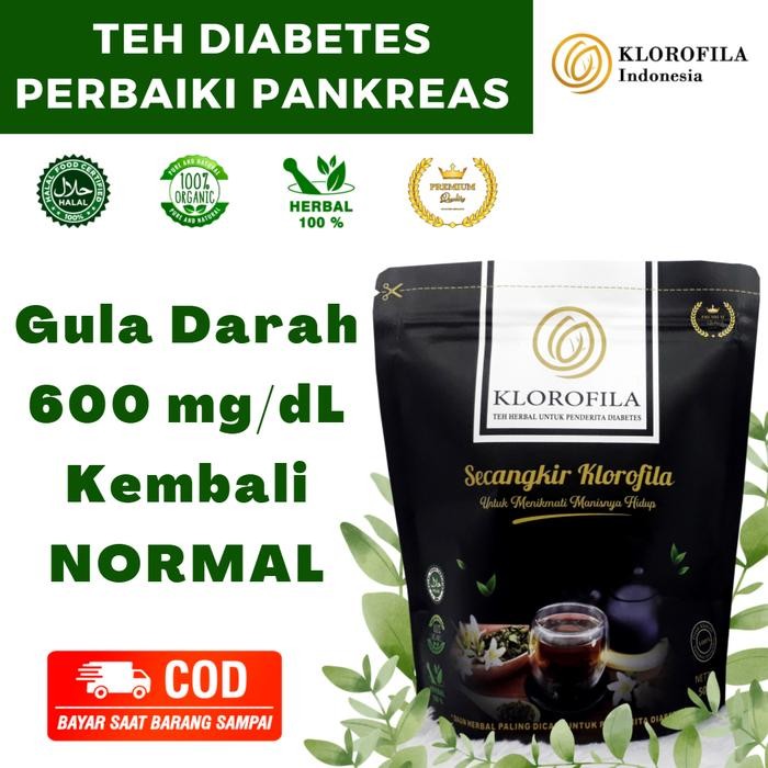 Lecy.store2 KLOROFILA Teh Herbal Penderita Diabetes Ampuh [ PROMO PAKET 1 ] dan Kolesterol