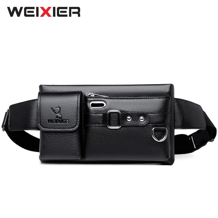 

RS350 WEIXIER 8117 Tas Selempang Pria Kulit Waistbag Anti Air TERBAIK