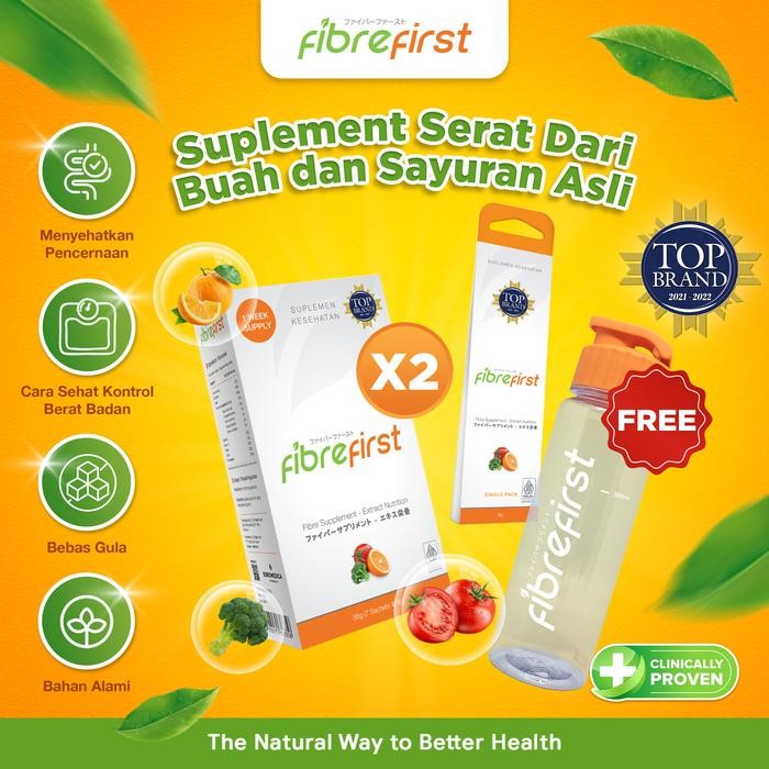 

[BUNDLING SHAKER] FibreFirst Diet & Detox Isi 15 Sachets + Shaker - Minuman Fiber Supplement
