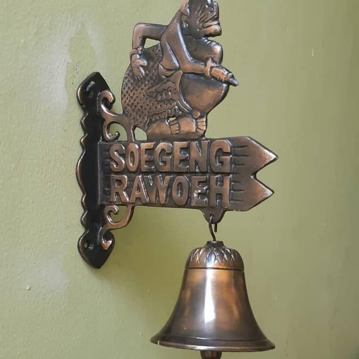 bel pintu lonceng motif semar soegeng rawoeh antik asli kuningan kode 594