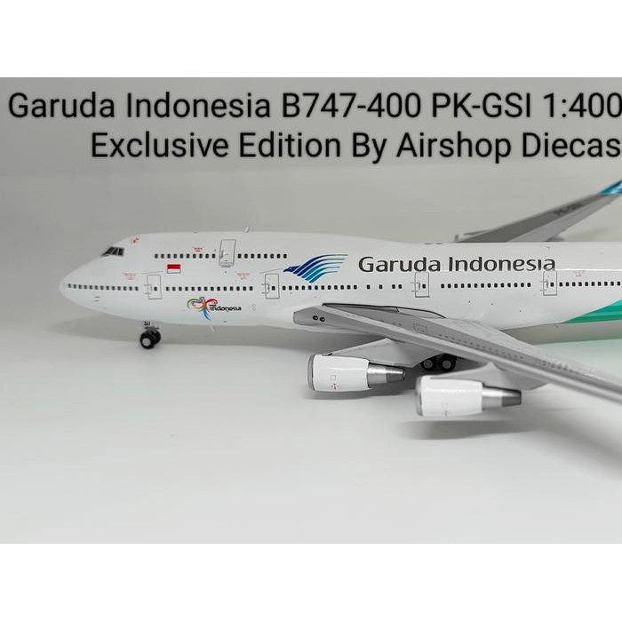 Garuda Indonesia B747-400 Pk-Gsi 1:400 Scale Exclusive Edition By Airshop Diecast