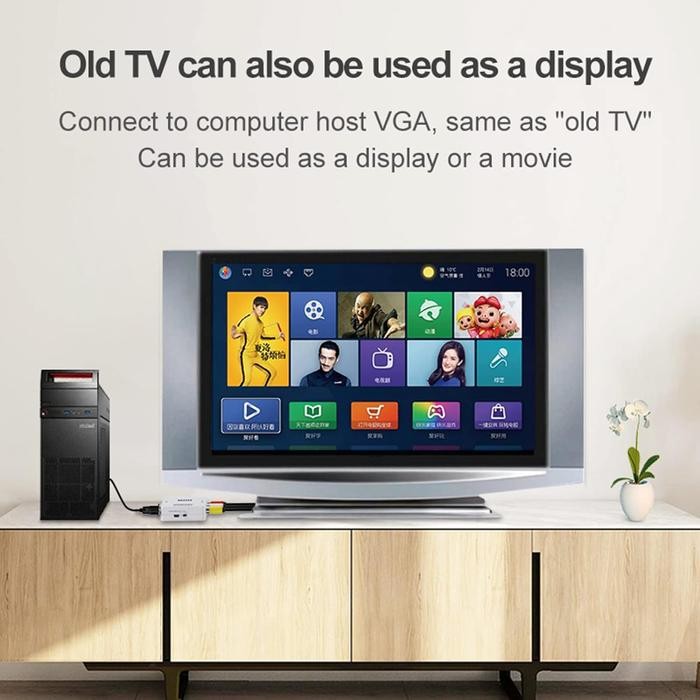 Converter Vga To Av / Vga To Rca/Converter Adapter Vga To Av