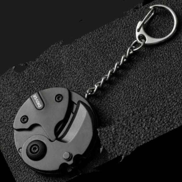 Carabiner Gantungan Kunci Pisau Obeng Multifungsi Coin Knife Outdoor *