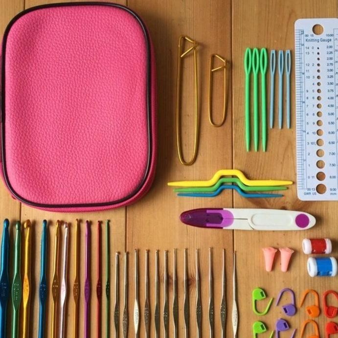 ALAT RAJUT SET / PERLENGKAPAN RAJUT / JARUM RAJUT SET *