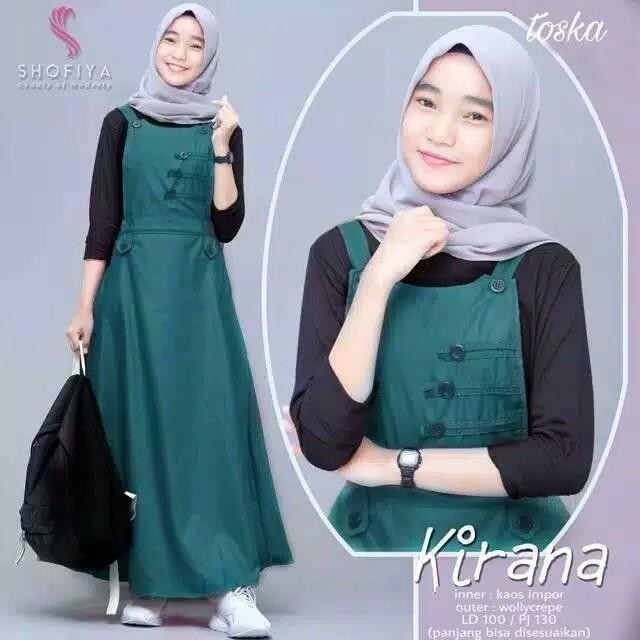 (Allthebest) Gamis Anak Remaja Usia 12-14 Thn Baju Gamis Muslim Anak KIRANA OVERALL