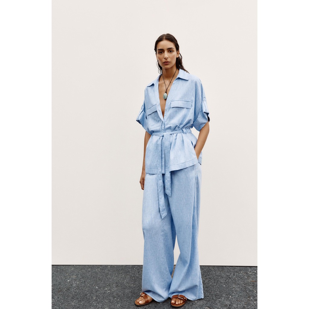 ZARA KEMEJA SAFARI DENGAN LINEN