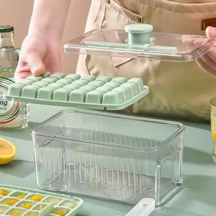 Es Batu Love Maker Cetakan Es Batu 32 Grid 2 Tray Wadah Transparan Dengan Tutup Wadah Es Batu Sale