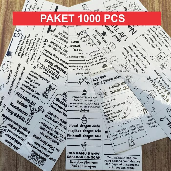 

Grosir 1000 pcs Stiker Kemasan Kata Kata