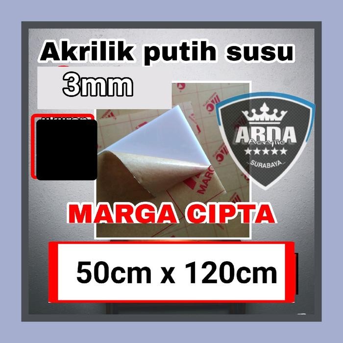 

Akrilik 3mm susu 50 x 120 lembaran acrylic sheet marga cipta Paper Stationery
