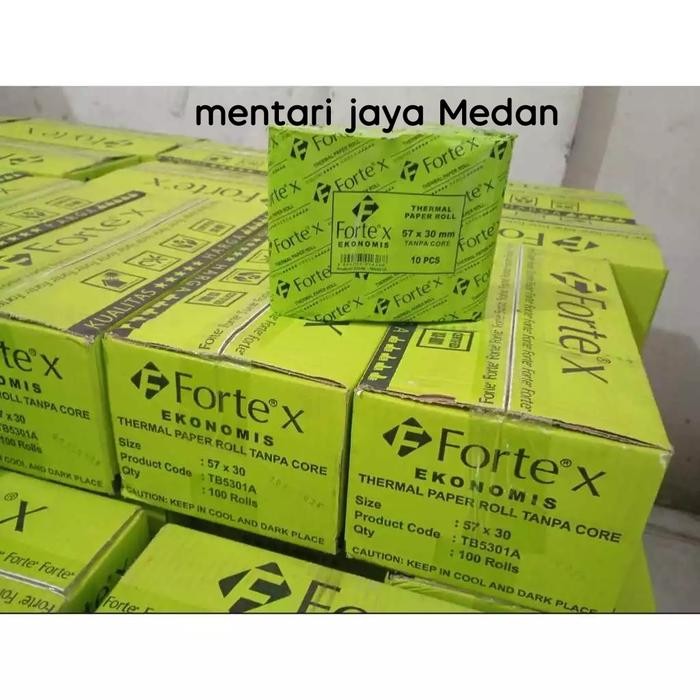 

kertas thermal 57x30 forte x (1karton isi 100roll)