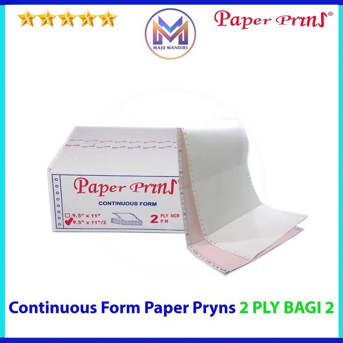 

Kertas Continuous Form 2 Ply Bagi 2 Paperpryns / Ukuran 9,5x11/2