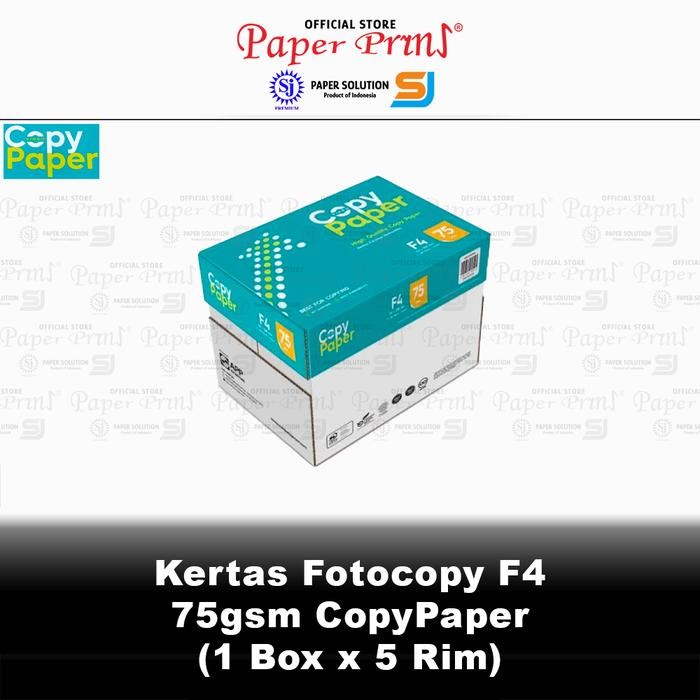 

Kertas Fotocopy HVS F4 75gr CopyPaper 1 Box isi 5 Rim
