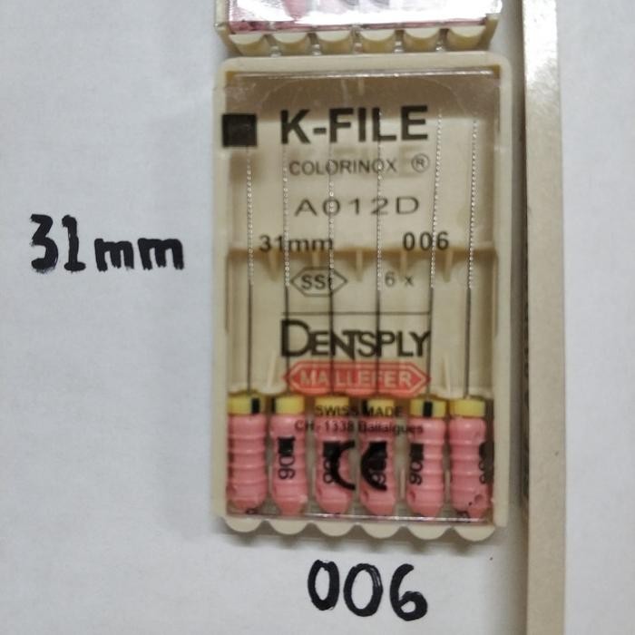 

Dentsply K-File No.#06#08, #10, #15-40, #45-80 Panjang #25Mm Dan #31Mm