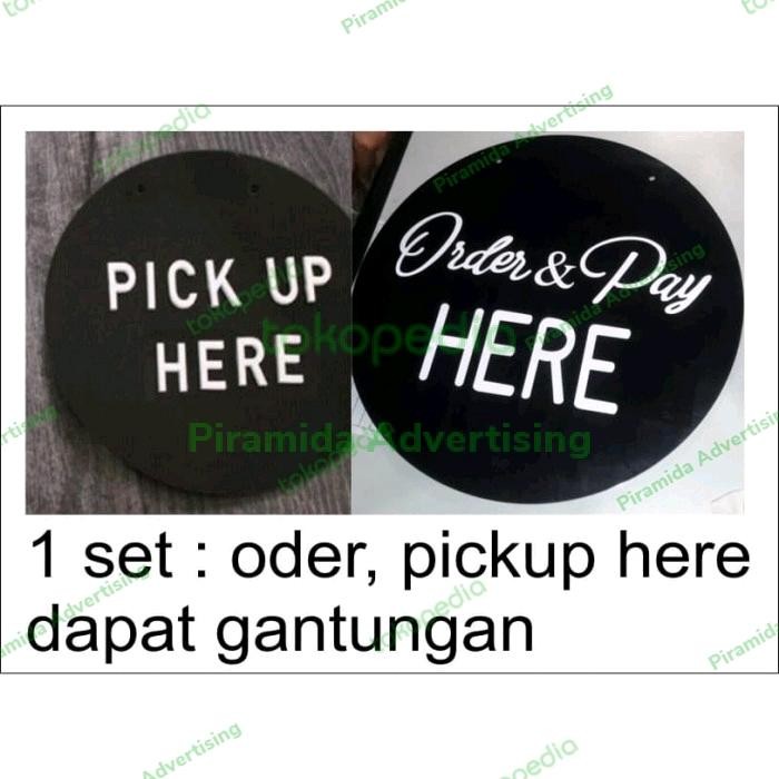 

Sign Tanda Gantung Akrilik Hang Pick Up Order Pay Here