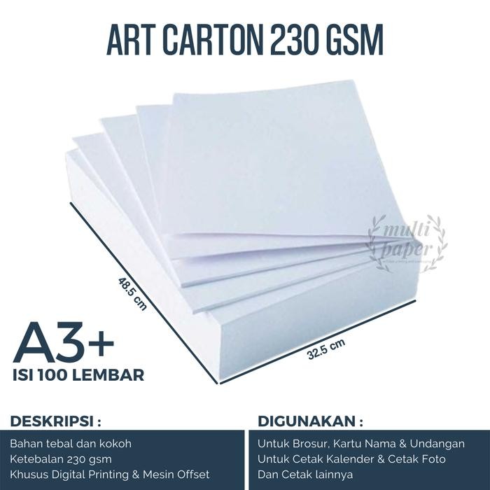 

Art Carton 230 gsm A3 Plus isi harga 100 lembar / Art Carton A3 Plus