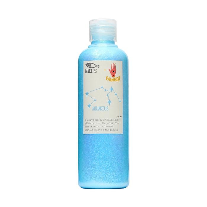 

Stok Baru MAKERS Transparent Glitter Paint - Aquarius (Light Blue) 250 ml