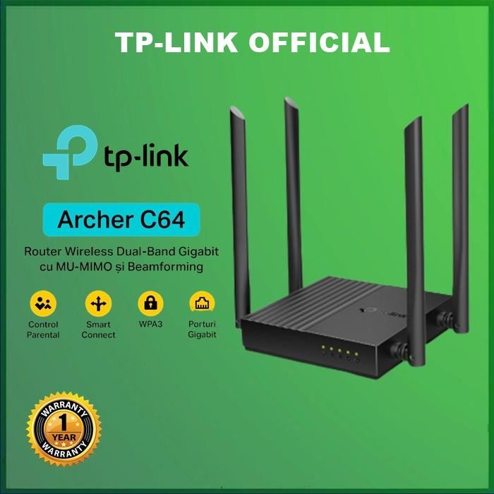 TP-LINK ARCHER C64 AC1200 DUAL-BAND WI-FI ROUTER TPLINK ARCHER C 64