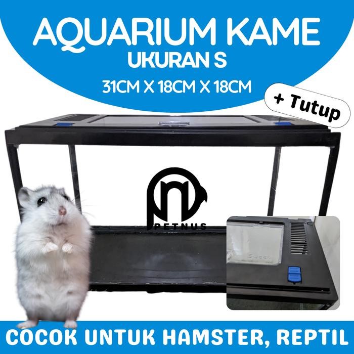 Aquarium Nikita Pendek S + Tutup - Aquarium/Terrarium Reptil/Hamster/Ikan Kokoh Dan Murah