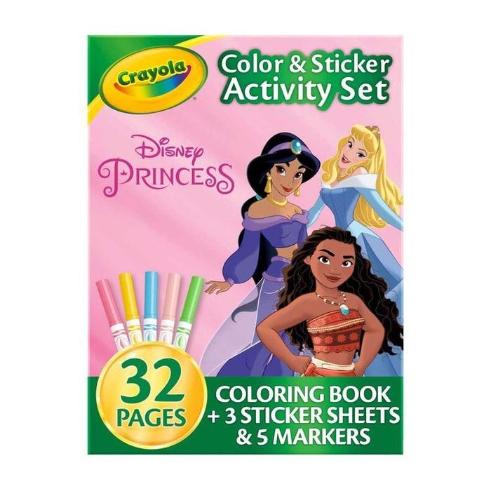 

Disney Princess Color And Sticker Activity Set With Markers Crayola