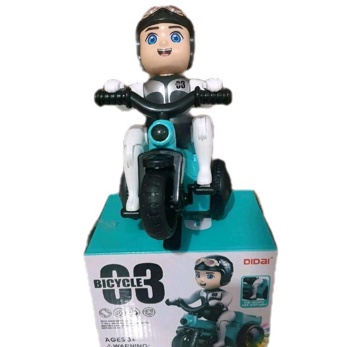 Mainan Sepeda Shiva Baterai Musik Dan Lampu / Mainan Boneka Shiva Naik Sepeda