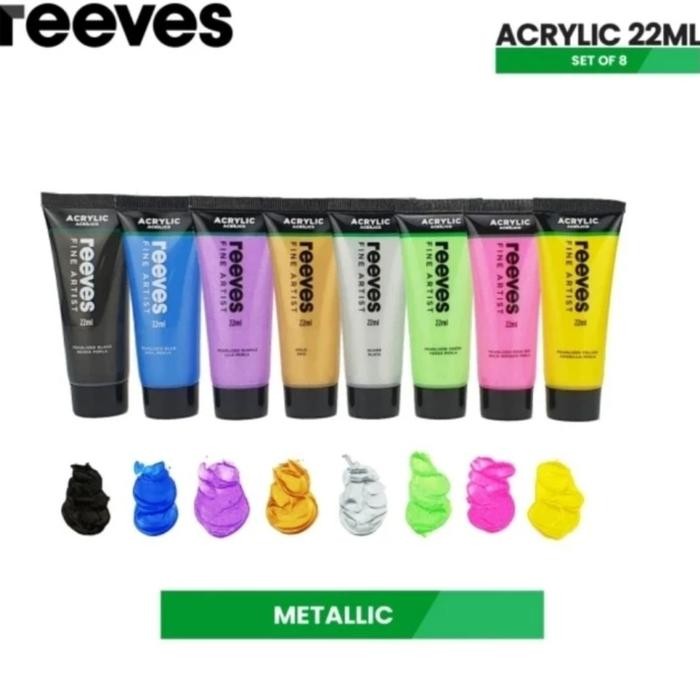

Reeves Acrylic Paint Set 8 X 22 Ml Primary
