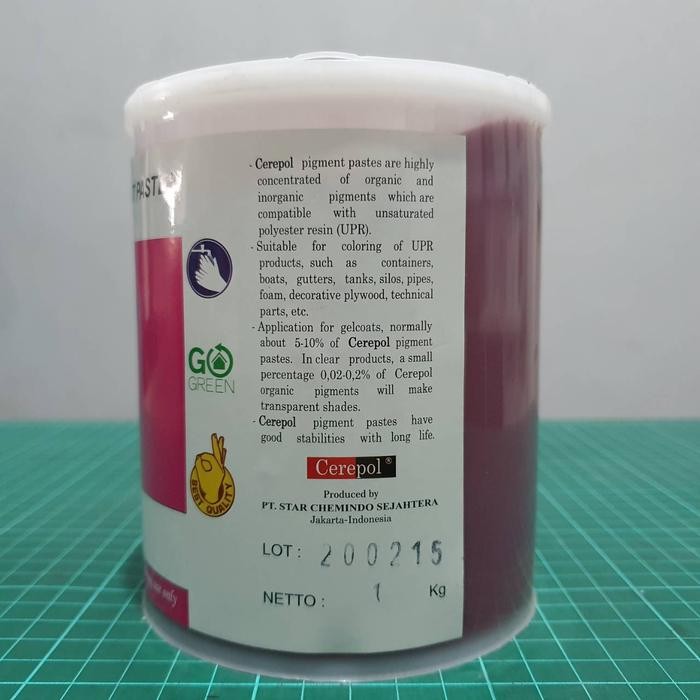 

Cerepol Pigment Paste Pewarna Resin Sweet Red Merah Tua - 1 Kg