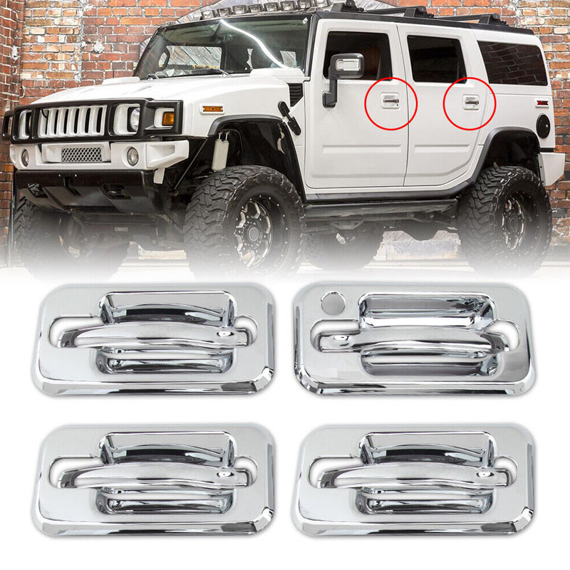BEST ESUYA Door Handle Cover Chrome Trims Bezel W/Passenger Side Key Hole Exterior Accessories for H