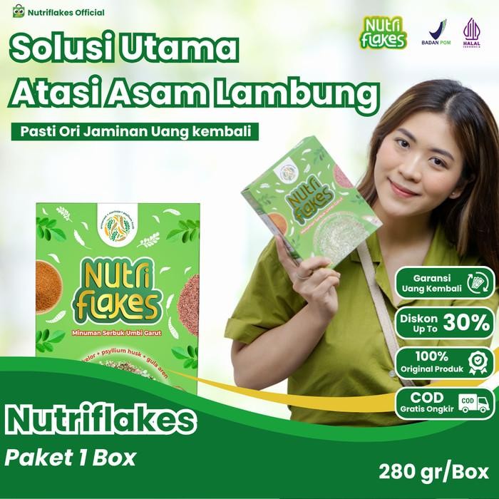 

(Allthebest) NUTRIFLAKES Sereal Umbi Garut Solusi Asam Lambung 1 Box