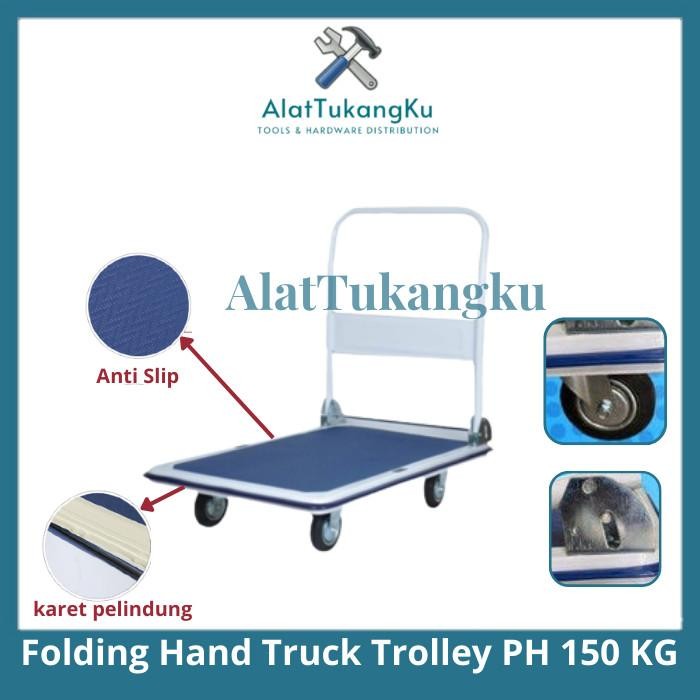 Troli Barang Lipat Hand Truck 300 Kg/ Troli Dorong Dorongan Angkut Barang *