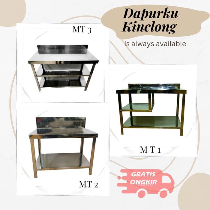 KITCHEN SET STAINLESS STEEL 3 MEJA STAINLESS *