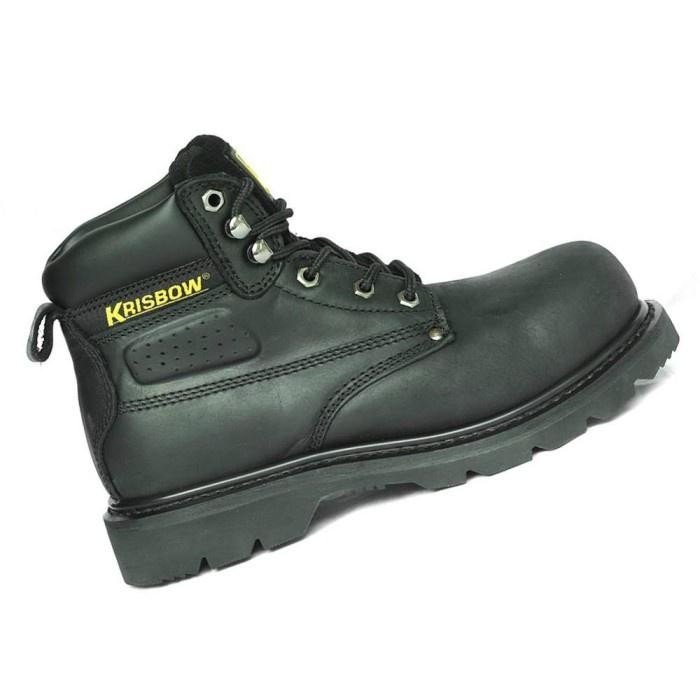 Krisbow Vulcan Sepatu Pengaman Sepatu Safety Boot Touring Kerja Hitam (TERBAIK) (TERBARU) (TERMURAH)