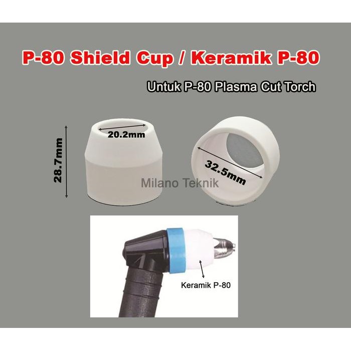 10 Pcs Keramik P80 Shield Cup Ceramic Cut Plasma Cut P 80 Cut80A Cut100