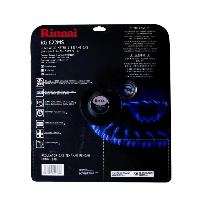 Rinnai Selang Gas + Regulator Rg-622Ms / Rg 622Ms/ Rg622Ms