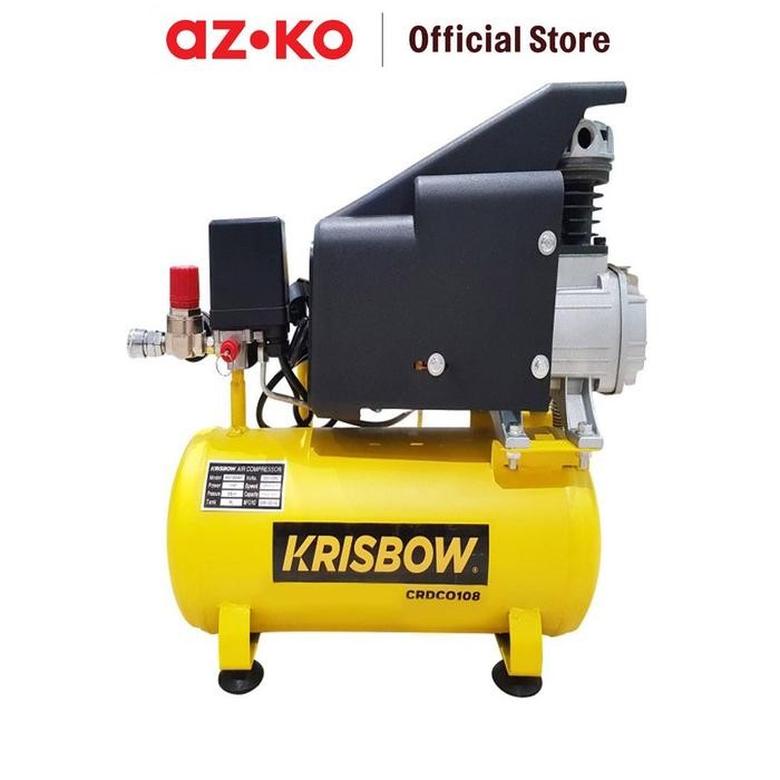 AZKO Krisbow Kompresor Angin 1Hp 8L 8Bar 1Ph Crdc0108 Air Compressor Kompresor Angin Serbaguna Alat