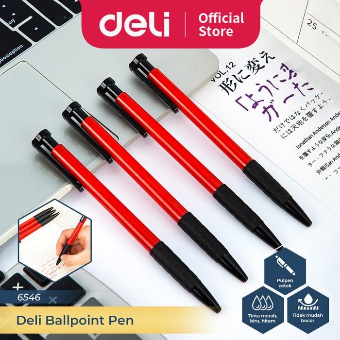 

Deli Stationary - Deli Rectractable Pen/Pulpen Cetek 0.7 Mm 36 Pcs Hitam/Biru/Merah 6546