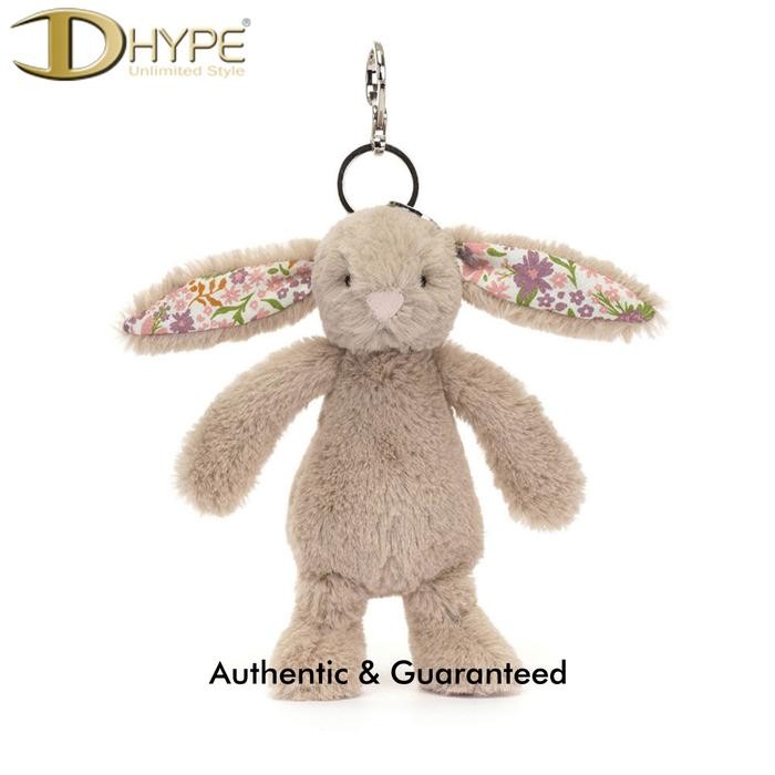 JELLYCAT BLOSSOM BEIGE BUNNY PETAL BAG CHARM 100% ORIGINAL