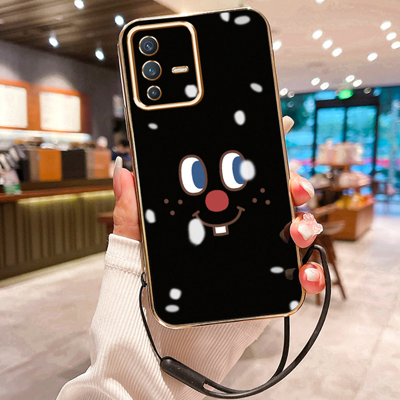 Casing Hp Untuk VIVO V23 5G V23i 5G V23E 5G V23E 4G Case Ekspresi Spoof Pelapisan Mewah Cesing Lanya