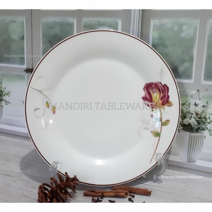 6 Pcs Piring Makan Ceper Keramik 10 Inch Tebal Motif Rosewood Best Quality