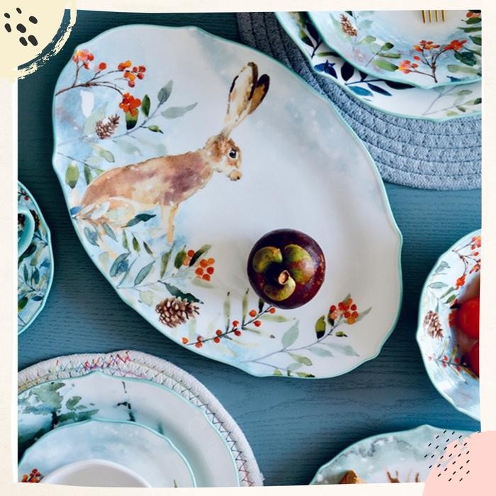 Piring Cantik, Piring Keramik, Piring Set, Piring Lucu, Forrest Series